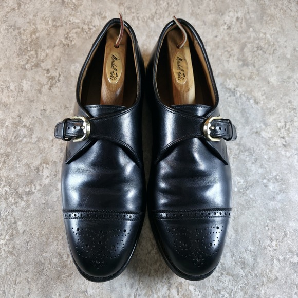 Allen Edmonds Hillsboro Mens 9.5 D Black Casual Monk Strap Gold Buckle Shoes main image 4